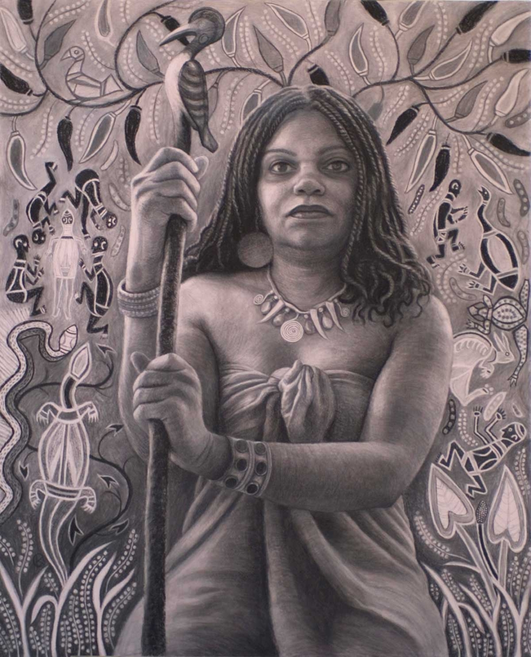 Priestess, Charcoal, 40" x 32", Price upon request