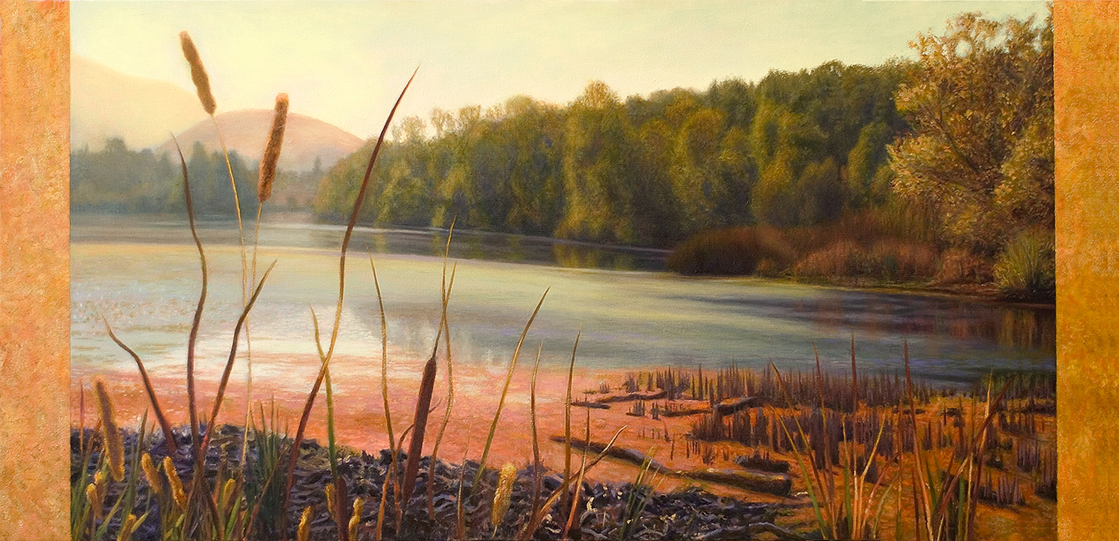 Seasons at the Lake - Fall, Oil, 24" x 50", Sold
