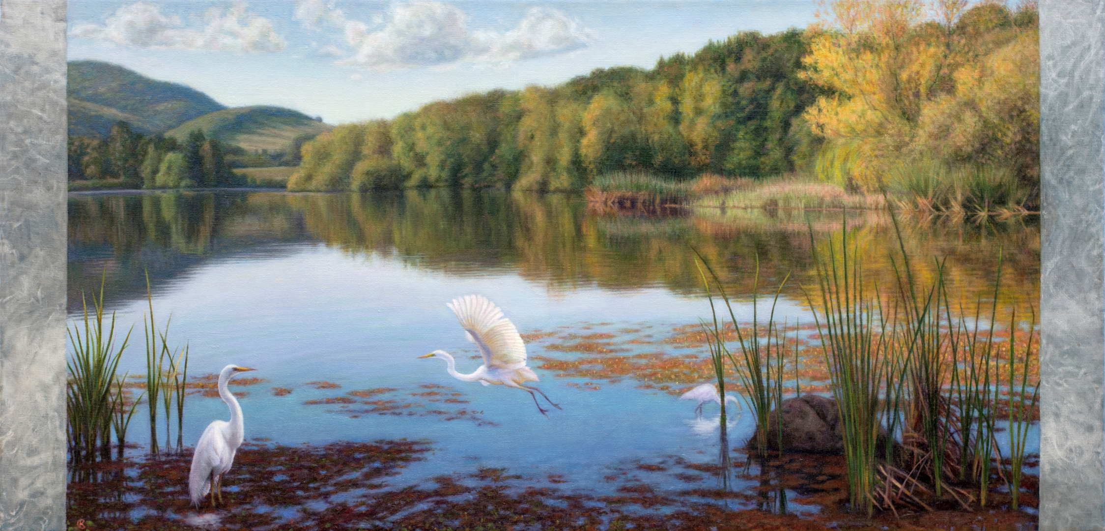 Seasons at the Lake - Spring, Oil, 24" x 50", Sold